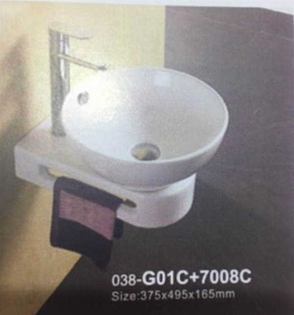 Lavabo treo tường Pate 7008C